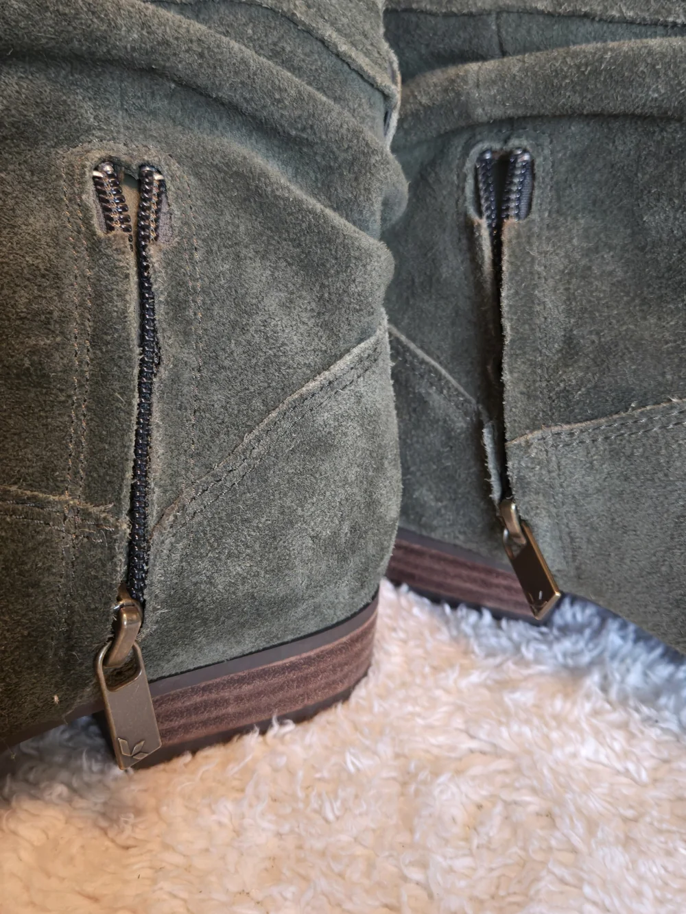 UGG Olive Green Suede Ankle Booties